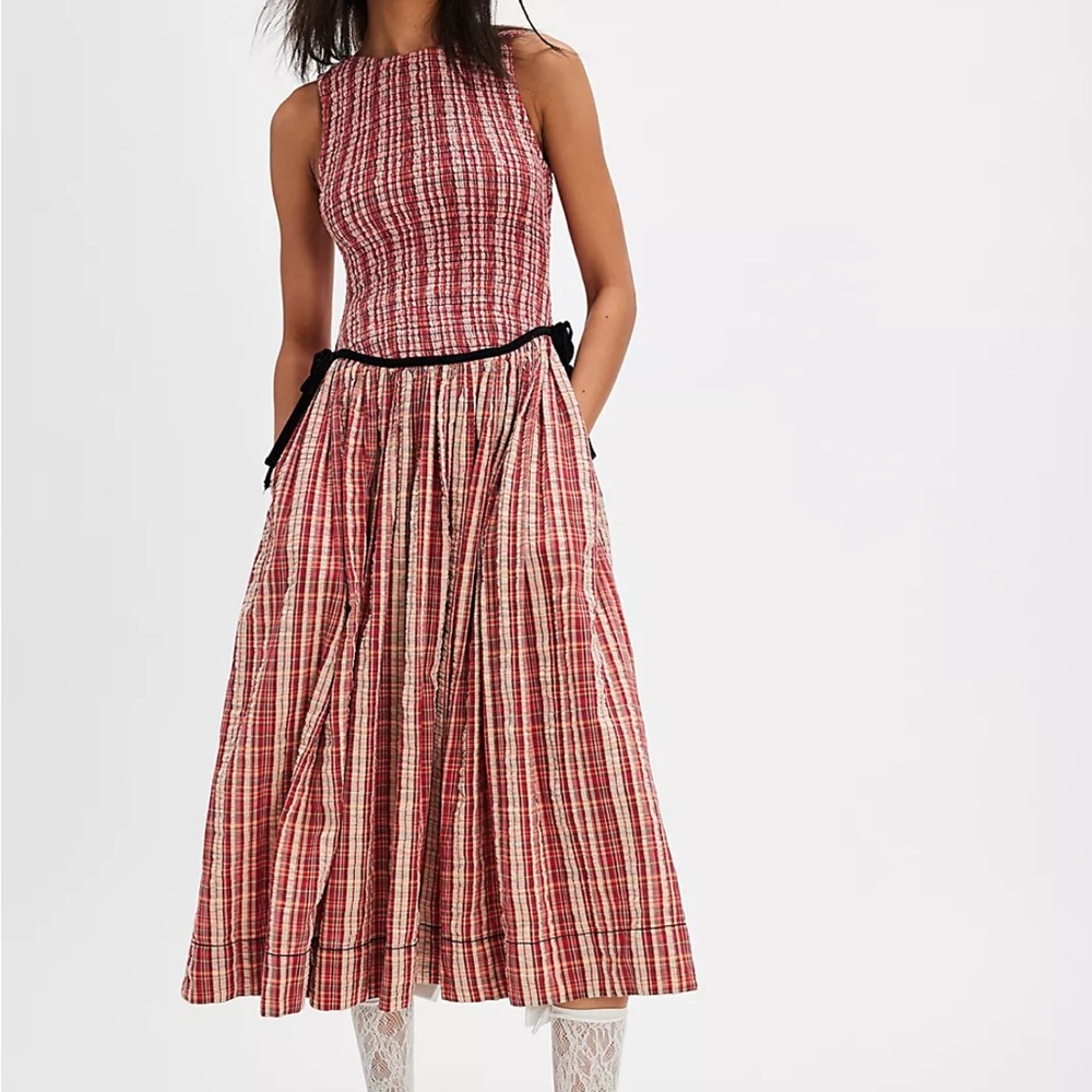 Free People Nightingale Plaid Midi Dress